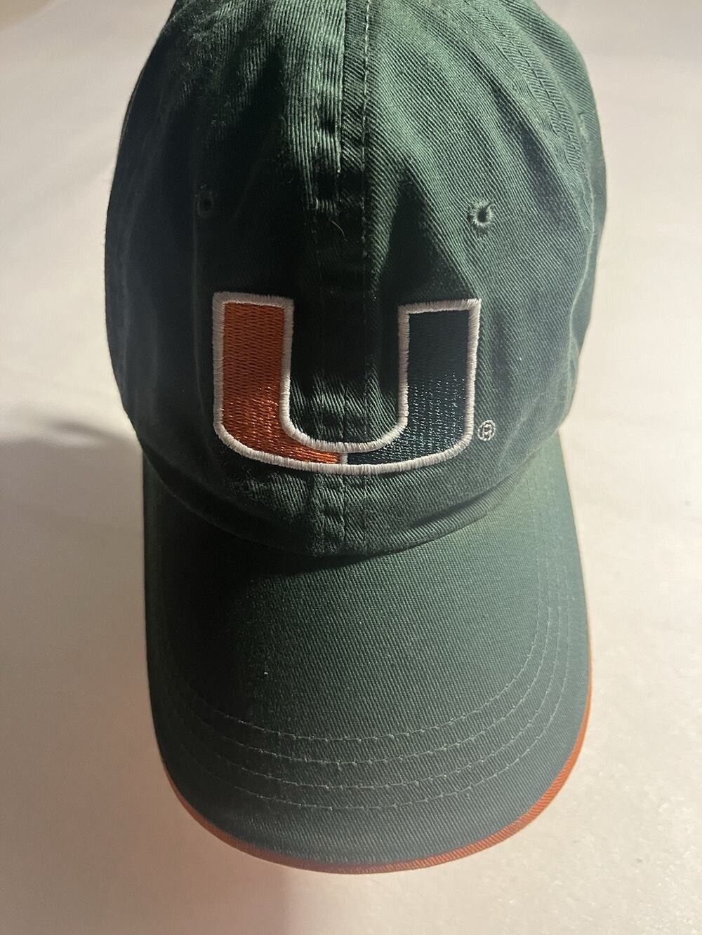 Vintage Miami Hurricanes The Game Strapback Hat Cap Green Orange NCAA